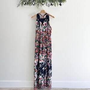 Eliza J Chiffon Halter Floral Maxi Dress Size 4 9-8030
